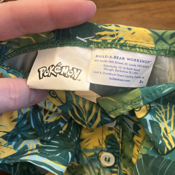 Build-a-Bear Workshop Leaf Shirt Fits Pokemon Grookey (not included) Green Logo - Picture 2 of 7